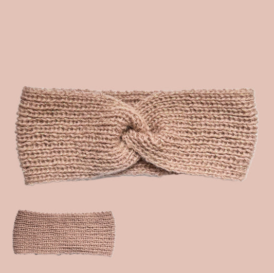 Headband Guillemette (Vieux rose et doré )