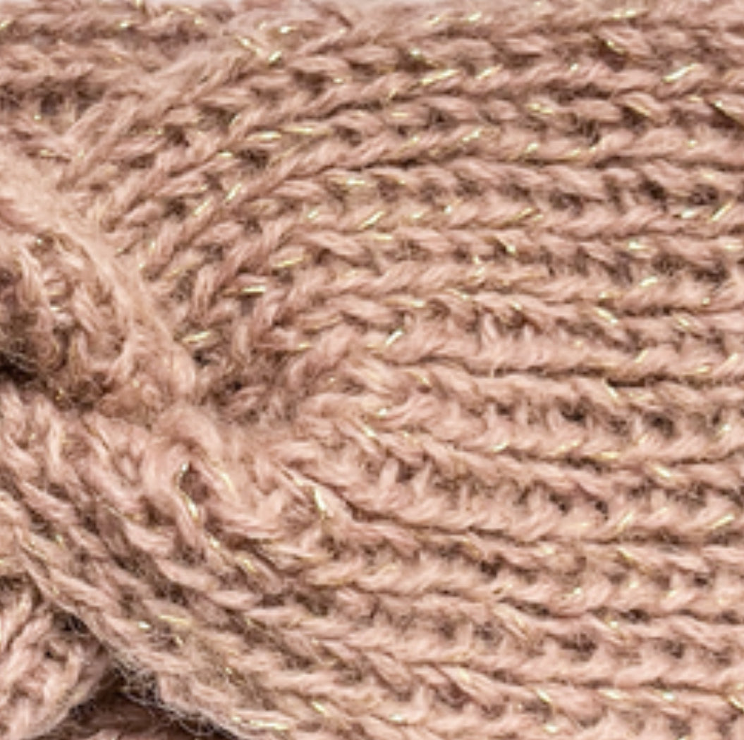 Headband Guillemette (Vieux rose et doré )